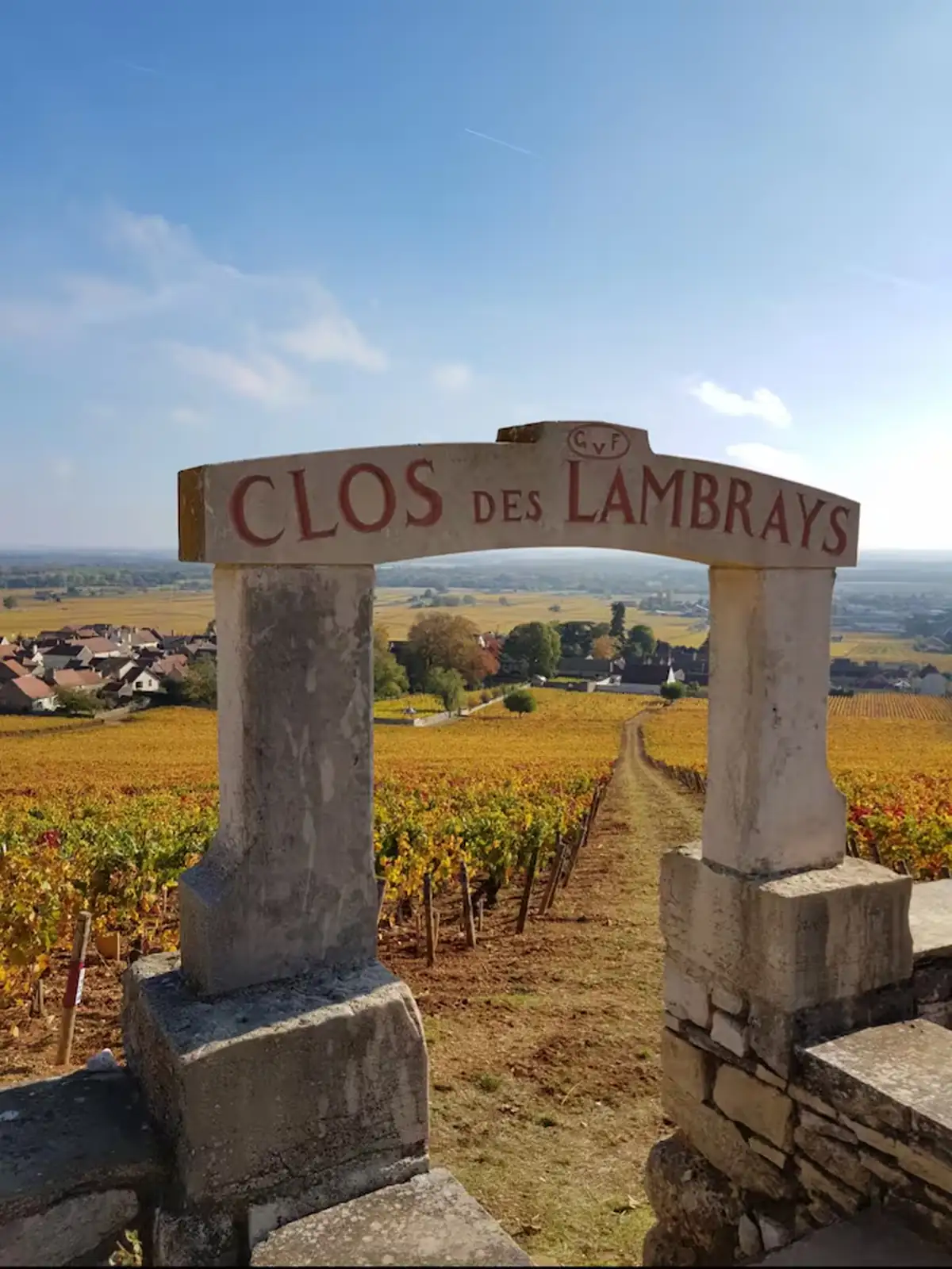 The gate of the Clos des Lambrays in Morey-Saint-Denis